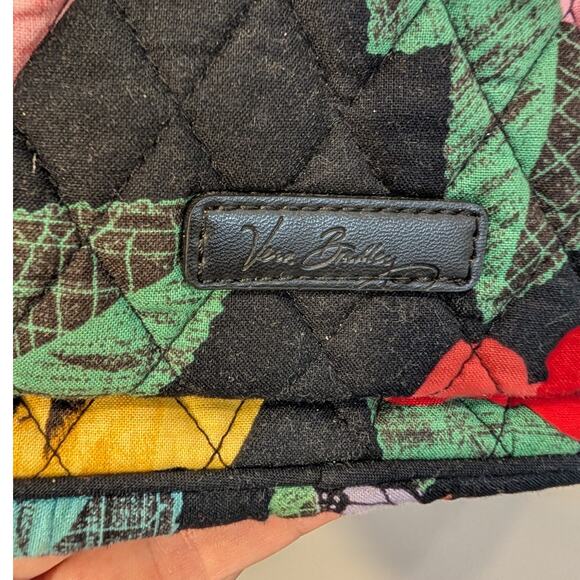 Vera Bradley Quilted Backpack Red Yellow Havana Rose Pattern Travel Brunch Bold - Picture 4 of 9